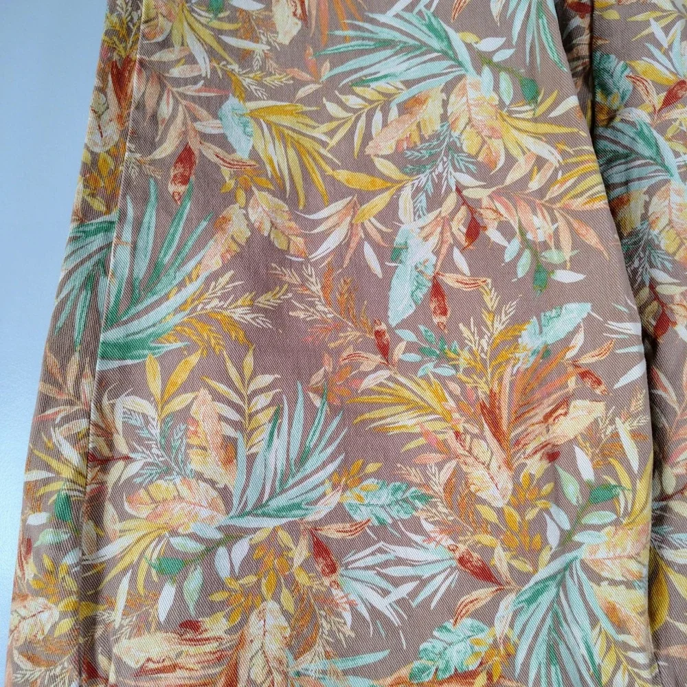 Gloria Vanderbilt Womens SZ 18W Amanda Capri Pants Multicolor Tropical Floral